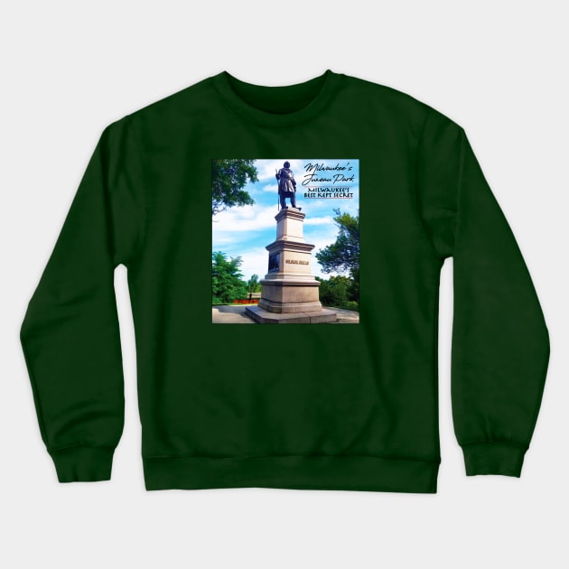 Secret Milwaukee • Juneau Park Statue • Treasure Hunt Crewneck Sweatshirt by The MKE Rhine Maiden